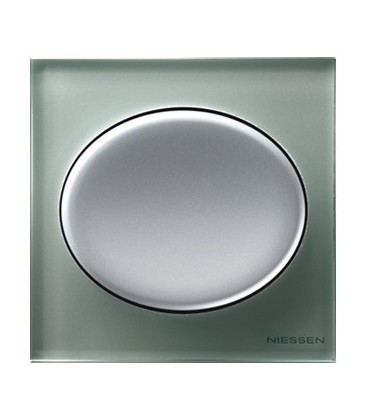 Выключатель в сборе ABB Niessen серии Tacto, серебряное стекло