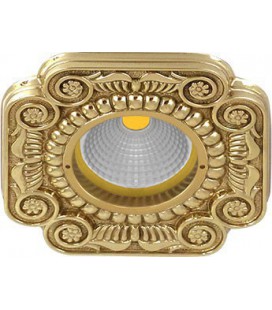 Квадратный встраиваемый точечный светильник из латуни, FEDE коллекция FIRENZE, блестящее золото