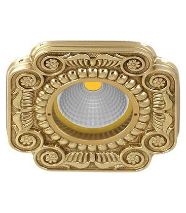Квадратный встраиваемый точечный светильник из латуни, FEDE коллекция FIRENZE, блестящее золото