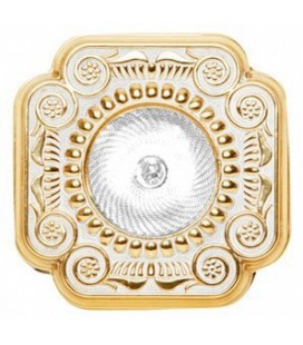 Квадратный встраиваемый точечный светильник из латуни, FEDE коллекция FIRENZE, золото с белой патиной