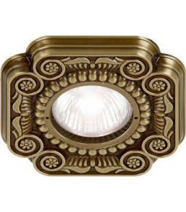 Квадратный встраиваемый точечный светильник из латуни, FEDE коллекция FIRENZE, патина