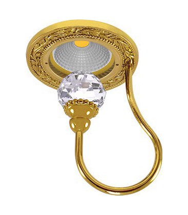 Круглый точечный светильник из латуни с крупным кристаллом, FEDE коллекция PARIS CRYSTAL DE LUXE, золото
