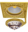 Квадратный точечный светильник из латуни с крупным кристаллом, FEDE коллекция SAN SEBASTIAN CRYSTAL DE LUXE, золото