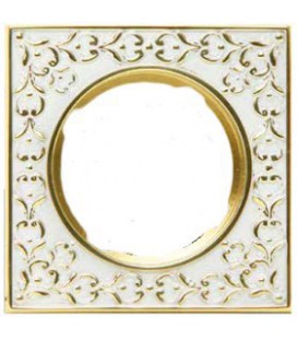 Квадратный точечный светильник из латуни, FEDE коллекция SAN SEBASTIAN, золото с белой патиной