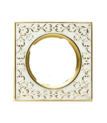 Квадратный точечный светильник из латуни, FEDE коллекция SAN SEBASTIAN, золото с белой патиной