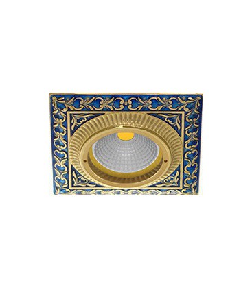 Квадратный встраиваемый точечный светильник из латуни, FEDE коллекция SMALTO ITALIANO SAN SEBASTIAN, blue sapphire