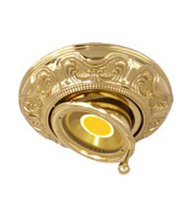 Круглый точечный поворотный светильник из латуни, FEDE коллекция SIENA SWIVET & TILT, блестящее золото