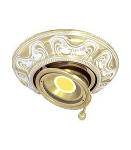 Круглый точечный поворотный светильник из латуни, FEDE коллекция SIENA SWIVET & TILT, золото с белой патиной
