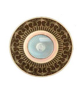 Круглый точечный светильник из латуни IP44, FEDE коллекция CORDOBA, прозрачное стекло, патина