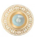 Круглый точечный светильник из латуни IP44, FEDE коллекция CORDOBA, прозрачное стекло, золото с белой патиной