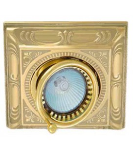 Квадратный встраиваемый одиночный поворотный светильник, FEDE коллекция SIENA SQUARE, блестящее золото