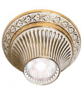 Накладной точечный светильник из латуни, FEDE коллекция VITORIA, золото с белой патиной