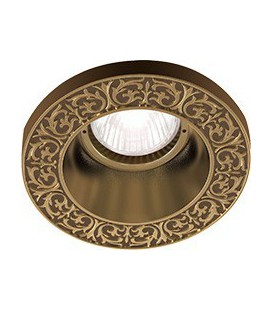 Круглый встраиваемый точечный светильник из латуни, FEDE коллекция EMPORIO ROUND, патина