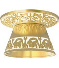 Круглый встраиваемый точечный светильник из латуни с декоративным рассеивателем, FEDE EMPORIO ROUND II, золото с белой патиной