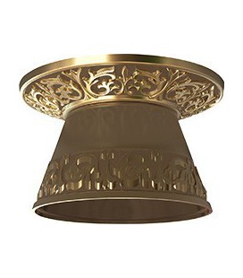 Круглый встраиваемый точечный светильник из латуни с декоративным рассеивателем, FEDE EMPORIO ROUND II, патина