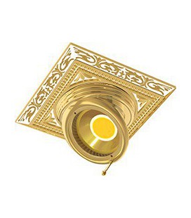 Квадратный встраиваемый поворотный светильник из латуни, FEDE коллекция EMPORIO SQUARE, золото с белой патиной