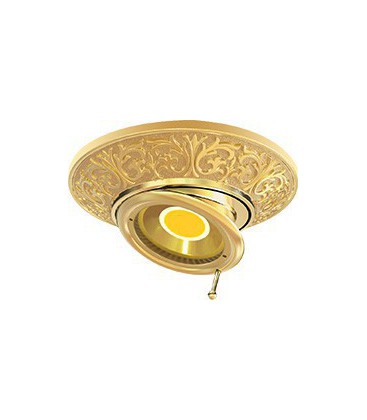 Круглый встраиваемый поворотный точечный светильник из латуни, FEDE коллекция EMPORIO SWIVEL & TILT, блестящее золото