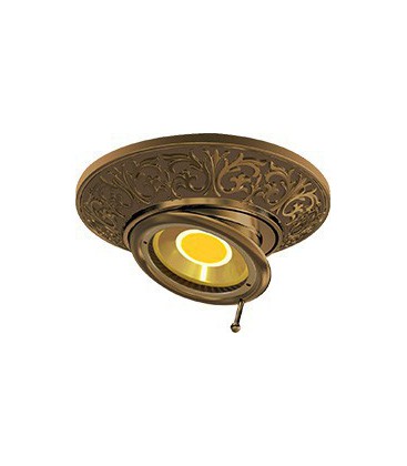 Круглый встраиваемый поворотный точечный светильник из латуни, FEDE коллекция EMPORIO SWIVEL & TILT, патина