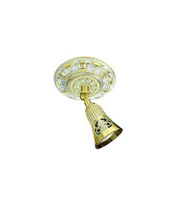 Накладной поворотный светильник из латуни для потолка и стен, FEDE коллекция EMPORIO SIENA ROUND, золото с белой патиной