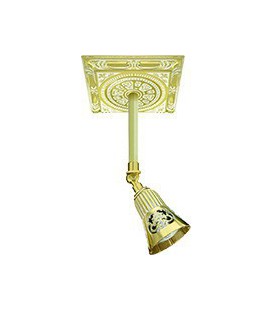 Накладной поворотный светильник из латуни для потолка и стен, FEDE коллекция EMPORIO SIENA SQUARE, золото с белой патиной