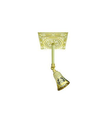 Накладной поворотный светильник из латуни для потолка и стен, FEDE коллекция EMPORIO SIENA SQUARE, золото с белой патиной