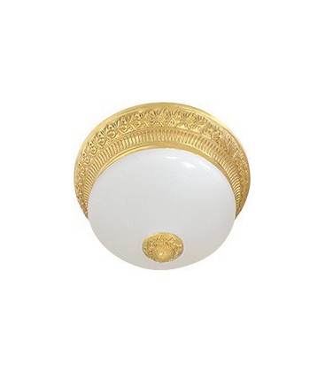 Накладной светильник из латуни с матовым плафоном (на 2 лампы), FEDE коллекция BILBAO II DECO, блестящее золото