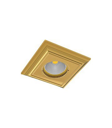 Квадратный встраиваемый точечный светильник из латуни, FEDE коллекция PADOVA, блестящее золото