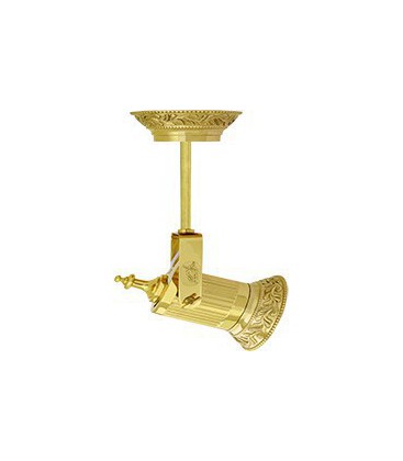 Накладной поворотный светодиодный светильник из латуни, FEDE коллекция VIENNA PAR 30 LED & PIPE, блестящее золото