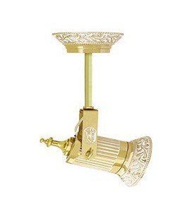 Накладной поворотный светодиодный светильник из латуни, FEDE коллекция VIENNA PAR 30 LED & PIPE, золото с белой патиной