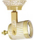 Накладной поворотный светильник из латуни с патроном GU10, FEDE коллекция VIENNA, золото с белой патиной