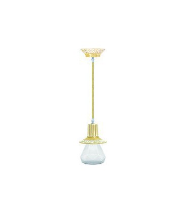 Подвесной светильник из латуни (без лампочки), FEDE коллекция MILANO GLASS, золото с белой патиной