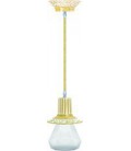 Подвесной светильник из латуни (без лампочки), FEDE коллекция MILANO GLASS, золото с белой патиной