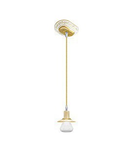 Подвесной светильник из латуни (без лампочки), FEDE коллекция MILANO I GLASS, золото с белой патиной