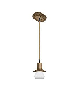 Подвесной светильник из латуни (без лампочки), FEDE коллекция MILANO I GLASS, патина