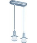 Подвесной двойной светильник из латуни, FEDE коллекция MILANO II GLASS, блестящий хром