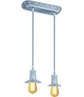Подвесной двойной светильник из латуни, FEDE коллекция MILANO II EDISON, блестящий хром