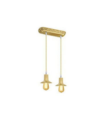 Подвесной двойной светильник из латуни, FEDE коллекция MILANO II EDISON, блестящее золото