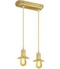 Подвесной двойной светильник из латуни, FEDE коллекция MILANO II EDISON, блестящее золото