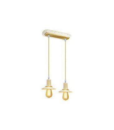 Подвесной двойной светильник из латуни, FEDE коллекция MILANO II EDISON, золото с белой патиной