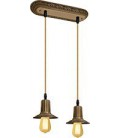 Подвесной двойной светильник из латуни, FEDE коллекция MILANO II EDISON, патина