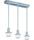 Подвесной тройной светильник из латуни, FEDE коллекция MILANO III GLASS, блестящий хром