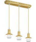 Подвесной тройной светильник из латуни, FEDE коллекция MILANO III GLASS, блестящее золото