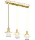 Подвесной тройной светильник из латуни, FEDE коллекция MILANO III GLASS, золото с белой патиной