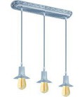 Подвесной тройной светильник из латуни, FEDE коллекция MILANO III EDISON, блестящий хром