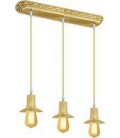 Подвесной тройной светильник из латуни, FEDE коллекция MILANO III EDISON, блестящее золото