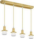 Подвесной четверной светильник из латуни, FEDE коллекция MILANO IV GLASS, блестящее золото