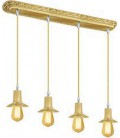 Подвесной четверной светильник из латуни, FEDE коллекция MILANO IV EDISON, блестящее золото
