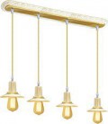 Подвесной четверной светильник из латуни, FEDE коллекция MILANO IV EDISON, золото с белой патиной