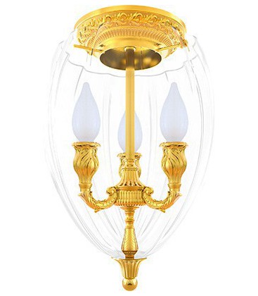 Люстра из латуни с плафоном, FEDE коллекция CHANDELIER I BOLOGNA, блестящее золото