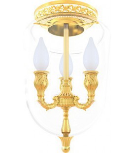 Люстра из латуни с плафоном, FEDE коллекция CHANDELIER II BOLOGNA, золото с белой патиной